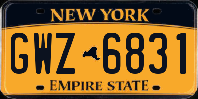NY license plate GWZ6831