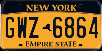 NY license plate GWZ6864