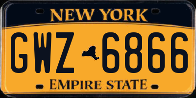 NY license plate GWZ6866