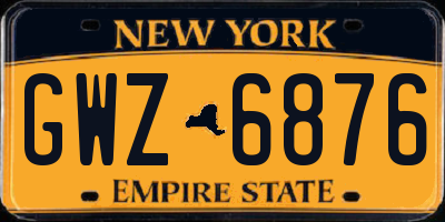 NY license plate GWZ6876
