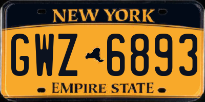 NY license plate GWZ6893