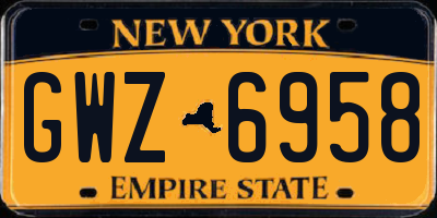 NY license plate GWZ6958