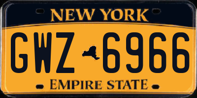 NY license plate GWZ6966