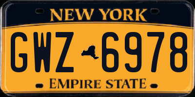 NY license plate GWZ6978