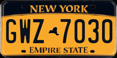 NY license plate GWZ7030
