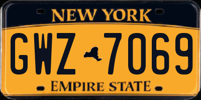 NY license plate GWZ7069