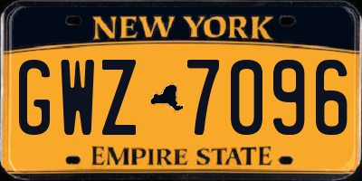NY license plate GWZ7096