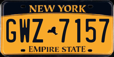 NY license plate GWZ7157
