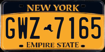 NY license plate GWZ7165