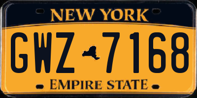 NY license plate GWZ7168