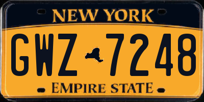 NY license plate GWZ7248