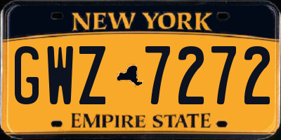 NY license plate GWZ7272