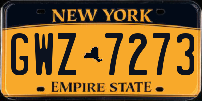 NY license plate GWZ7273