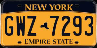 NY license plate GWZ7293