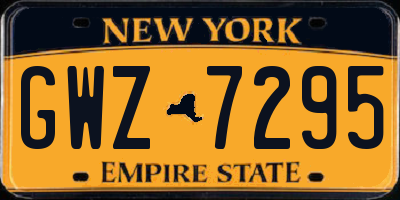 NY license plate GWZ7295