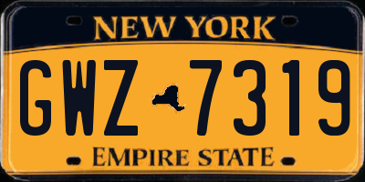 NY license plate GWZ7319