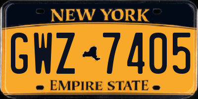 NY license plate GWZ7405