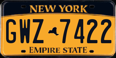 NY license plate GWZ7422