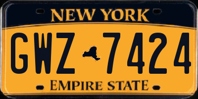 NY license plate GWZ7424