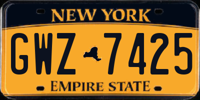 NY license plate GWZ7425