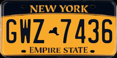 NY license plate GWZ7436