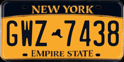 NY license plate GWZ7438