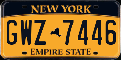 NY license plate GWZ7446