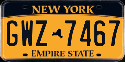 NY license plate GWZ7467