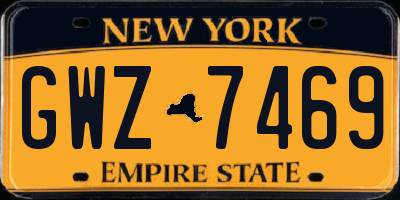 NY license plate GWZ7469
