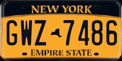 NY license plate GWZ7486