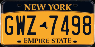 NY license plate GWZ7498