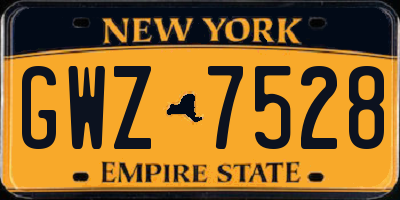 NY license plate GWZ7528