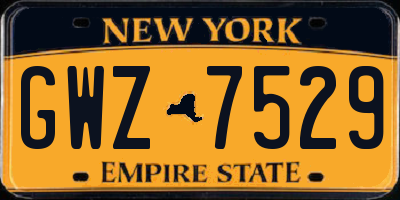 NY license plate GWZ7529