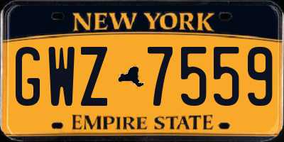 NY license plate GWZ7559