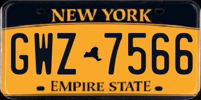 NY license plate GWZ7566