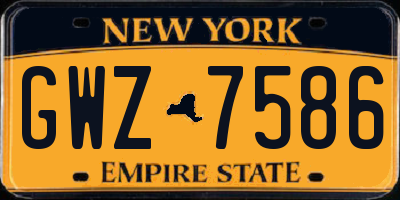 NY license plate GWZ7586