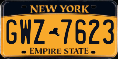 NY license plate GWZ7623