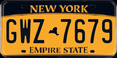 NY license plate GWZ7679