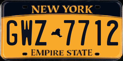 NY license plate GWZ7712