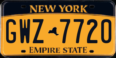 NY license plate GWZ7720