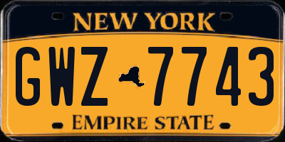 NY license plate GWZ7743
