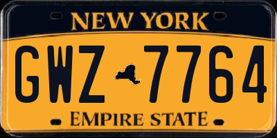 NY license plate GWZ7764