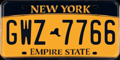 NY license plate GWZ7766