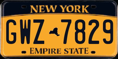 NY license plate GWZ7829