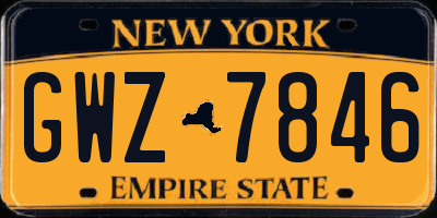 NY license plate GWZ7846