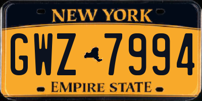 NY license plate GWZ7994