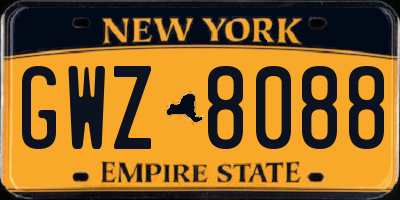 NY license plate GWZ8088