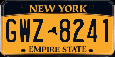 NY license plate GWZ8241
