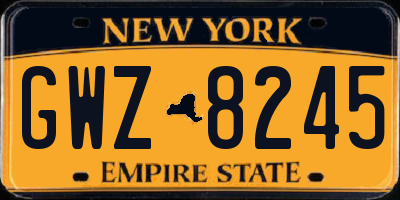 NY license plate GWZ8245