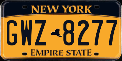NY license plate GWZ8277